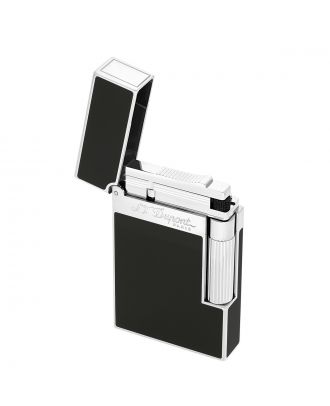 S.T. Dupont Ligne 2 Schwarzer Lack mit Palladium-Feuerzeug