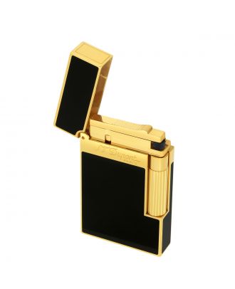 S.T. Dupont Ligne 2 Schwarzer Lack mit Goldfeuerzeug