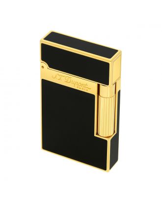 S.T. Dupont Ligne 2 Schwarzer Lack mit Goldfeuerzeug
