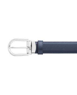 Montblanc Reversible Gürtel 30 mm Hufeisenblau-Schwarz