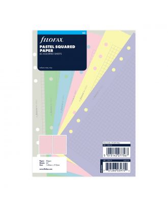 Filofax Nachfüllpackung A5 Pastell kariert