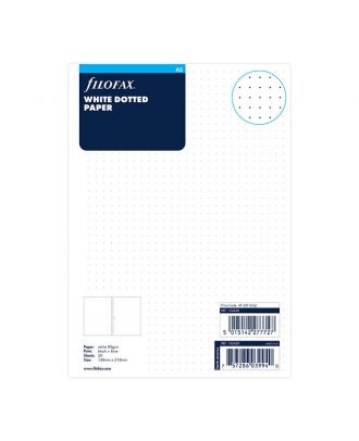 Filofax Nachfüllpackung A5 Weiß Gepunktet