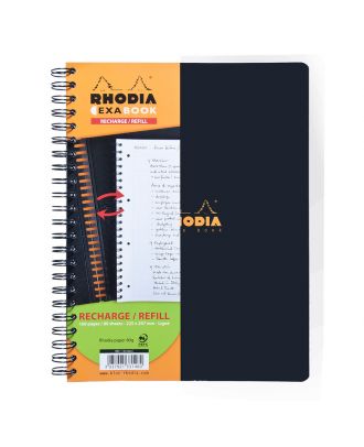 Rhodia Exa Buch Nachfüllpackung A4+ liniert Schwarz