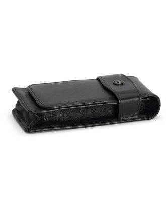 Kaweco Schwarzes Lederetui mit Klappe für 3 Stifte