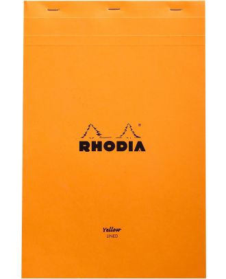 Rhodia Notizbuch A4+ Nr. 19 liniert Orange mit gelben Seiten