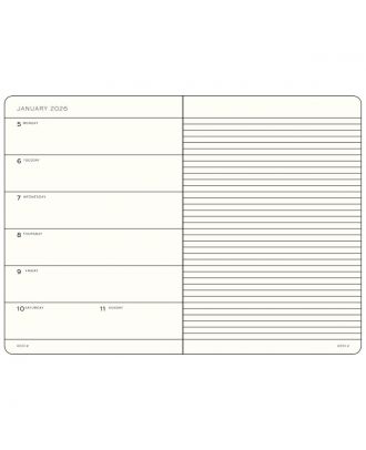 Leuchtturm1917 Agenda 18 Monate 2025 - 2026 Wochenplaner + Notizen Medium Waldgrün