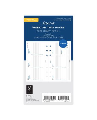 Filofax Personal Filling Week auf 2 Seiten Horizontal 2027