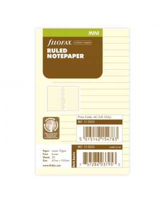 Filofax Nachfüllpackung Mini Cotton Cream Lined