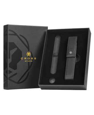 Cross Classic Schwarzes Lederetui für 1 Stift mit Geschenkbox