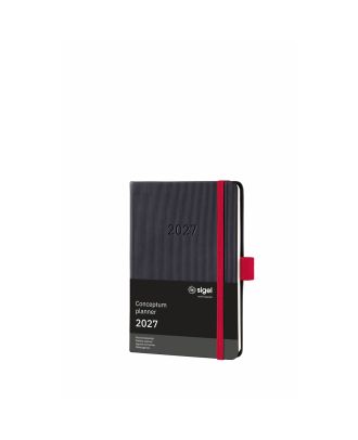 Sigel Conceptum Pure 2027 Wochenkalender A6 Schwarz/Rot Hardcover