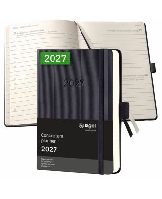 Sigel Conceptum Pure 2027 Tagebuch A6 Schwarz Hardcover