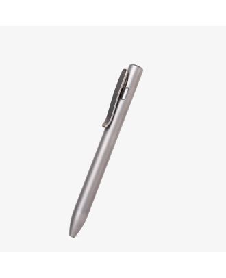 Tactile Turn Clip Action Stonewashed Titanium Short Ballpoint Pen