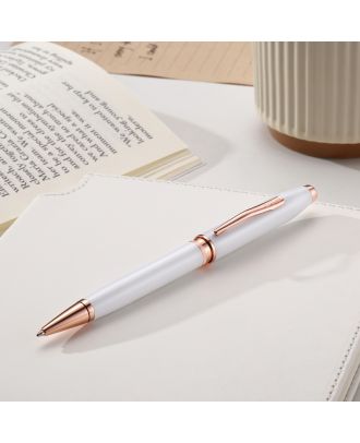 Cross Foundry Pearl Weiß Rose Gold Kugelschreiber