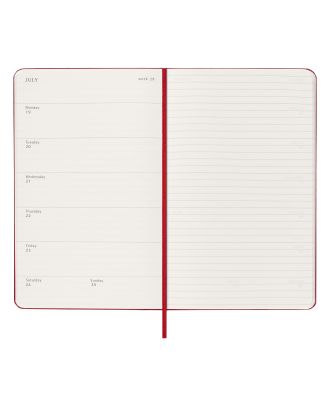 Moleskine Wochenkalender mit Notizseite 2027 Large, scharlachrot, Hardcover