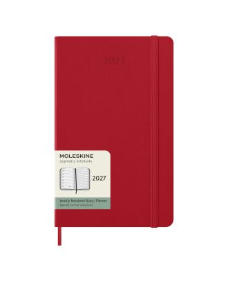 Moleskine Wochenkalender mit Notizseite 2027 Large, scharlachrot, Hardcover