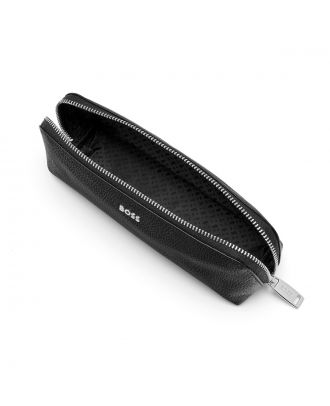 Hugo Boss Großes Schreibgeräte-Etui Klassisch Genarbtes Schwarz