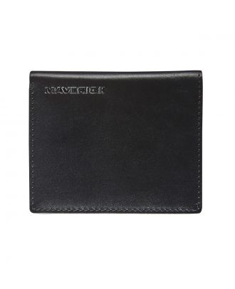 Maverick All Black Leder Brieftasche für Kreditkarten