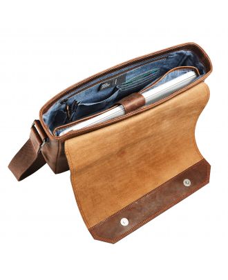 Maverick The Original Leder-Messenger-Tasche mit Laptop-Fach 14"