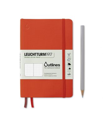 Leuchtturm1917 Flexcover- Outlines , wasserdichtes Notizbuch im Format B6+ in der Farbe „Signal Orange“