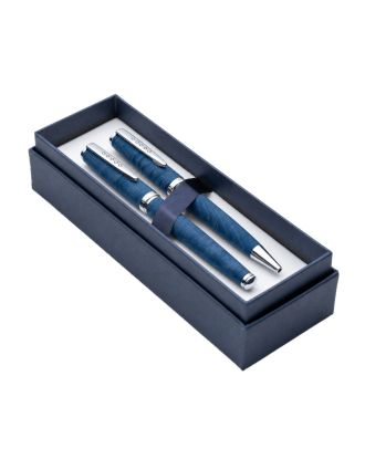 Tom Hessin Edinburgh Kollektion Firth Blue Füllfederhalter und Kugelschreiber Set