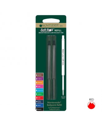 Monteverde Kugelschreiber-Mine Waterman-Type Refill Medium Rot (2 Stück)
