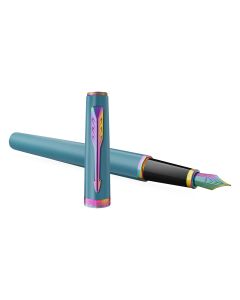 Parker Meridian Teal mit Regenbogenverzierung Füllfederhalter