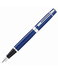 Sheaffer 300 Füllfederhalter mit glänzender blauer Chromverzierung