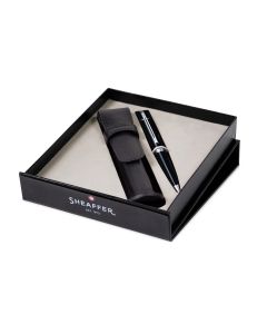Sheaffer 300 Glossy Black Kugelschreiber-Set mit Lederetui