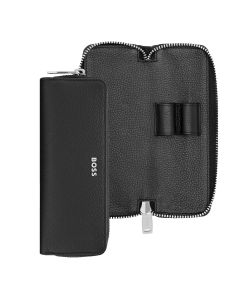 Hugo Boss Schreibgeräte-Etui Classic Grained Black 2 Stifte mit Reißverschluss