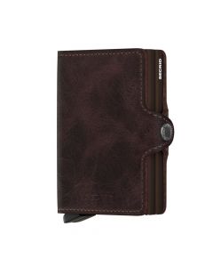  Secrid Zwillingsbrieftasche Leder Chocolate Vintage
