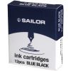 Sailor Cartuchos de tinta Azul-negro 12 unidades