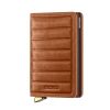 Secrid Slimwallet , de primera calidad, con líneas en relieve, color coñac