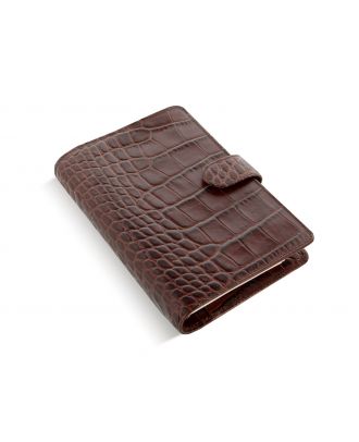 Filofax Classic Personal Croc Castaño