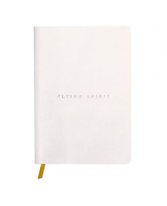 Flying Spirit Cuaderno de cuero blanco A5 punteado