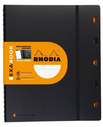 Rhodia Exa Book A4+ Checkered Negro