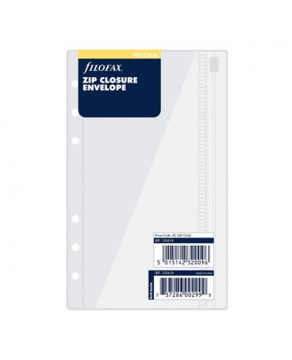 Filofax Recambio Funda Personal con Cremallera Transparente