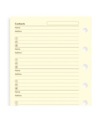 Filofax Recambio Bolsillo Algodón Crema Direcciones