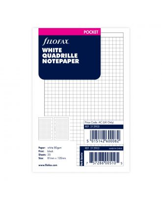 Filofax Recambio Bolsillo Blanco A Cuadros