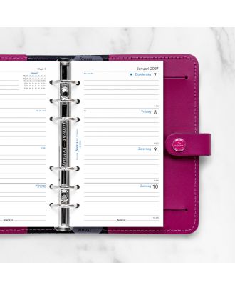Recambio Filofax Personal, semana en 2 páginas, rayado, 2027