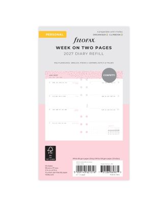 Filofax Personal Filling Semana en 2 Páginas Confetti 2027