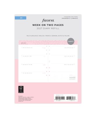 Recambio Filofax A5 Semana en 2 Páginas Confetti 2027