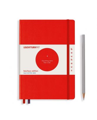 Leuchtturm1917 Cuaderno Mediano Bauhaus Edición Lunar Rojo
