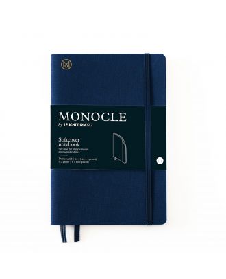 Monocle by Leuchtturm1917 Cuaderno B6+ de tapa blanda azul marino con líneas punteadas