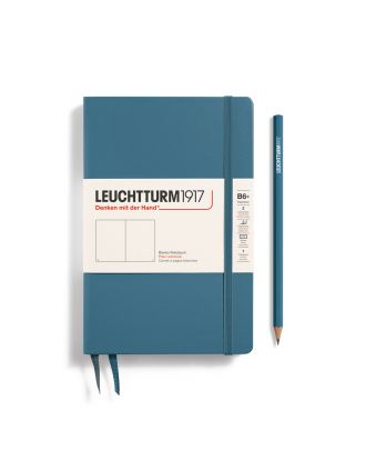 Leuchtturm1917 Libreta Slim B6+ Tapa blanda Tapa dura Stone Blue Liso