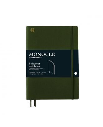 Monocle by Leuchtturm1917 Cuaderno B5 de tapa blanda, color oliva, con páginas punteadas