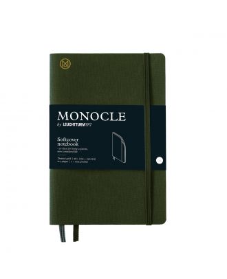 Monocle by Leuchtturm1917 Cuaderno B6+ de tapa blanda, color oliva, con puntos