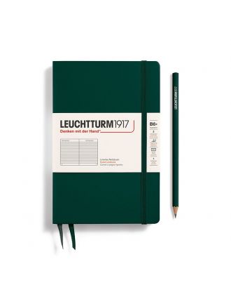 Leuchtturm1917 Cuaderno Slim B6+ Encuadernación Rústica Tapa dura Verde Bosque Forrado
