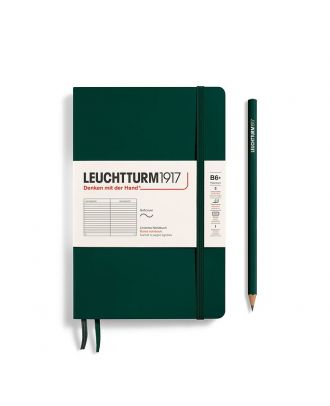 Leuchtturm1917 Cuaderno Slim B6+ Tapa blanda Verde bosque rayado