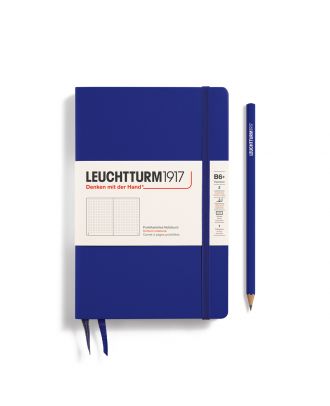 Leuchtturm1917 Libreta Slim B6+ con tapa blanda y tapa dura, Ink, punteada