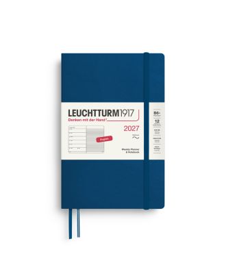 Leuchtturm1917 Agenda 2027 Planificador semanal con notas, tapa blanda, formato B6+ Indigo